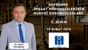 İnşaat Mühendisi ve Avukat Levent MAZILIGÜNEY tarafından verilen “Depremde İnşaat Mühendislerinin Hukukî Sorumlulukları” konulu semineri Atatürk Üniversitesi Mavi Salon’da gerçekleştirdik.