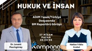 Hukuk ve İnsan programında Dr. Levent MAZILIGÜNEY ve Av. Hatice YILDIZ birlikte değerlendiriyorlar. 📌 AİHM Yasak/Türkiye Dosyasında BM Raportörü Görüşü ➡️ Birleşmiş Milletler Terörle Mücadele ve İnsan Hakları Özel Raportörü Profesör Ben Saul, Yasak başvurusuna 3. taraf görüşü sundu. ➡️ Görüş içeriğinde neler var. Dosyaya ve diğer yargılamalara etkisi ne olur? ➡️ AİHM’in Türkiye Hükümetine bildirdiği işkence dosyaları! İnsanlığa karşı suçlarda, işkencede zaman aşımı yoktur!